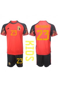 Fotbalové Dres Belgie Michy Batshuayi #23 Dětské Domácí Oblečení MS 2022 Krátký Rukáv (+ trenýrky)